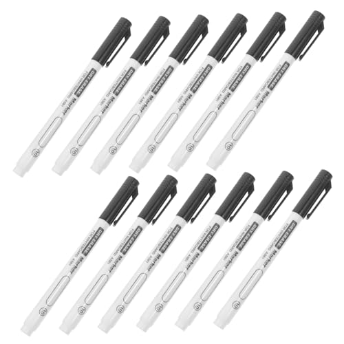 LOORGVEL 12 Stück Teiliges Whiteboard Marker Spitze Schwarz Trocken Abwischbar Für Schule Büro Graffiti Mark Stifte Zum Schreiben Zeichnen von LOORGVEL