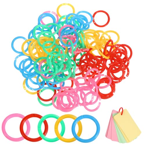 LOORGVEL 120 Stück Bunte Binder Ringe Innenmaß Robuste und Leicht zu Öffnende Lose Ringe für Karteikarten Buchbinden Scrapbook und Büroorganisation von LOORGVEL