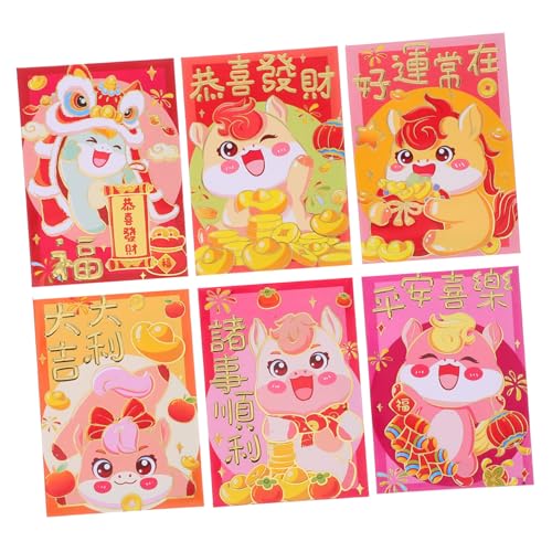 LOORGVEL 120 Stück Pferd Rote Umschläge Chinesisches Neujahr Frühlingfest Geldumschläge Süße Lunar Jahr Glückliche Geldtaschen Für Hochzeit Festliche Feiern LOORGVEL 120 Stück Pferd Rote Umschläge Chinesisches Neujahr Frühlingfest Geldumschläge Süße Lunar Jahr Glückliche Geldtaschen Für Hochzeit Festliche Feiern von LOORGVEL