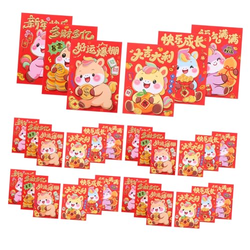 LOORGVEL 120 Stück Teiliges Chinesische Rote Umschläge Jahr Des Pferdes Frühlingsfest Glücksgeldumschläge mit Kartoonpferd Motiv für Traditionelle Hong Bao Feierlichkeiten LOORGVEL 120 Stück Teiliges Chinesische Rote Umschläge Jahr Des Pferdes Frühlingsfest Glücksgeldumschläge mit Kartoonpferd Motiv für Traditionelle Hong Bao Feierlichkeiten von LOORGVEL