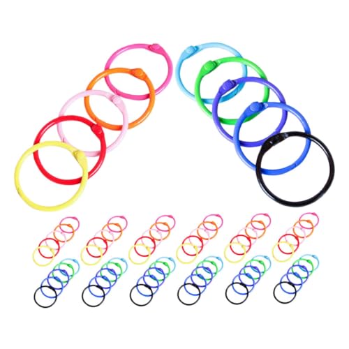 LOORGVEL 120 Stück Teiliges Metall Buchringe zum Einfachen Öffnen Bunte Ringe für Karteikarten und Loseblattbücher Stabile Binder Ringe für Büro Scrapbook Schlüssel und von LOORGVEL