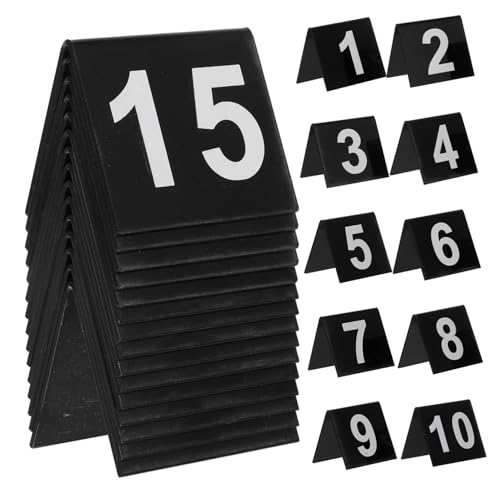 LOORGVEL 15 Stück Teiliges Acryl Tischnummern Doppelseitig Klare Stabile Nummernschilder für Restaurant Party und Spiel Sichtbar für Catering und Veranstaltungsdekoration von LOORGVEL
