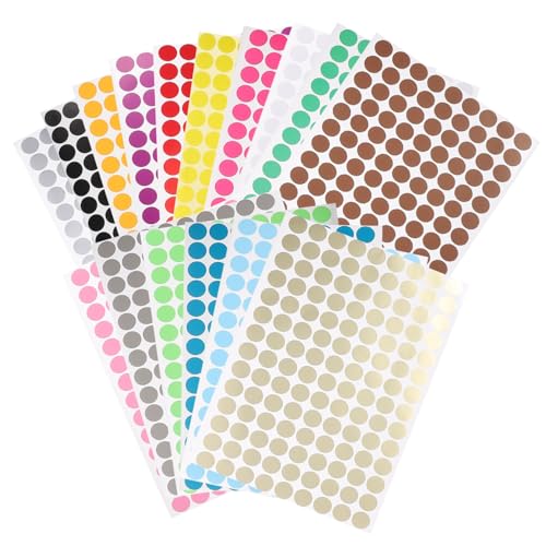 LOORGVEL 16 Blatt Klebepunkte Selbstklebende Farbige Etiketten für Organisation und Basteln Wasserfeste Farbmarkierung Aufkleber für Lagerung Schule Büro Vielseitig Einsetzbar LOORGVEL 16 Blatt Klebepunkte Selbstklebende Farbige Etiketten für Organisation und Basteln Wasserfeste Farbmarkierung Aufkleber für Lagerung Schule Büro Vielseitig Einsetzbar von LOORGVEL