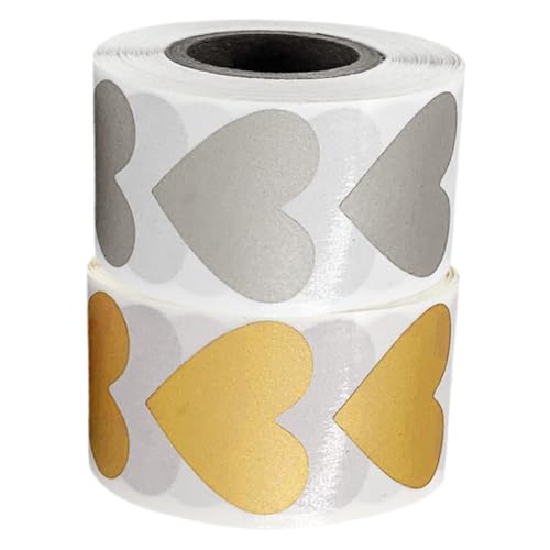 LOORGVEL 2 Rollen Rubbelaufkleber Herzform DIY Valentinstag Aufkleber mit Gold und Silberfolie pro Selbstklebende Scratch Off Labels für Geschenke und Überraschungen LOORGVEL 2 Rollen Rubbelaufkleber Herzform DIY Valentinstag Aufkleber mit Gold und Silberfolie pro Selbstklebende Scratch Off Labels für Geschenke und Überraschungen von LOORGVEL
