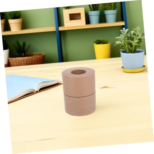 LOORGVEL 2 Rollen Wasseraktiviertes Papierband Paketklebeband Versandkarton Klebeband Papier Klebeband Hochleistungsverpackte Kraftdichtband Kraftpapier Khaki von LOORGVEL
