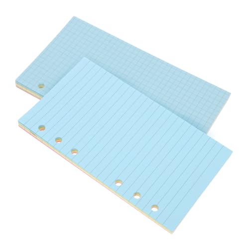 LOORGVEL 2 Sätze Farbiges Nachfüllpapier Liniert und Kariert Vielseitiges Ringbuch Papier für Bürobedarf und Schule Austauschbare Innenblätter für Effizientes Lernen und Langanhaltende von LOORGVEL