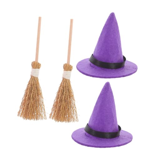 LOORGVEL 2 Sätze Miniatur Hexenhüte und Besen Teilig Kleine Puppenhüte und Natürliche Strohbesen Mini Halloween Deko für Puppenhaus Miniatur Hexen Zubehör für Halloween Party und Mini Deko LOORGVEL 2 Sätze Miniatur Hexenhüte und Besen Teilig Kleine Puppenhüte und Natürliche Strohbesen Mini Halloween Deko für Puppenhaus Miniatur Hexen Zubehör für Halloween Party und Mini Deko von LOORGVEL