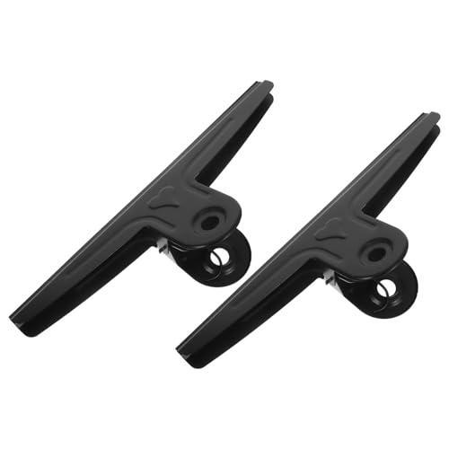 LOORGVEL 2 Stück Extra Große Edelstahl Klemmbrett Clips Starke Büroklammern für Dokumentenorganisation und Zeichnungen Schwarz Fester Halt Vielseitig für Akten und Zeichenbretter von LOORGVEL