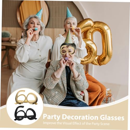LOORGVEL 2 Stück Geburtstag Partybrille Nummern-design Abs Rahmen Wiederverwendbar Lustige Fotorequisiten für Fotoshooting Dekorationen Besondere Geburtstag Feier Accessoires von LOORGVEL