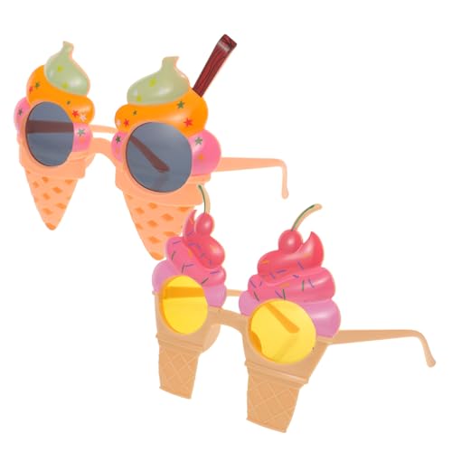 LOORGVEL 2 Stück Hawaiian Party Brillen Lustige Eiscreme Sonnenbrillen für Erwachsene Kostüm Accessoires für Strand und Geburtstagsfeiern von LOORGVEL