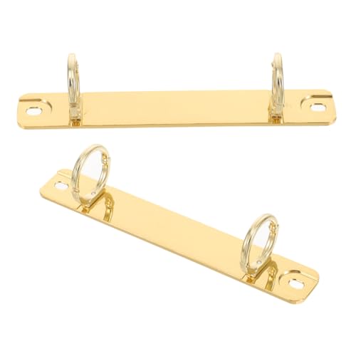 LOORGVEL 2 Stück Metall Binder Clips Abnehmbare Buchbinderringe für DIY Loseblatt Notizbuch Tragbar Vielseitig für Ordner und Notizbücher Goldfarben von LOORGVEL