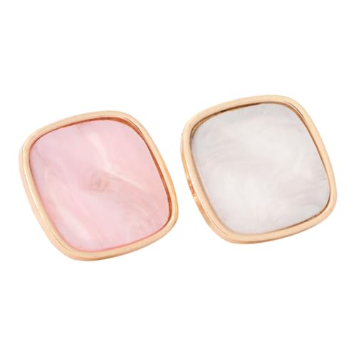 LOORGVEL 2 Stück Resin Marmor Ring Palette Nageldesign Mischpalette Teilig Weiß Rosa Quadratisch Kreativ für Nail Art Farbauftragung DIY Nagellack Make Up Palette von LOORGVEL