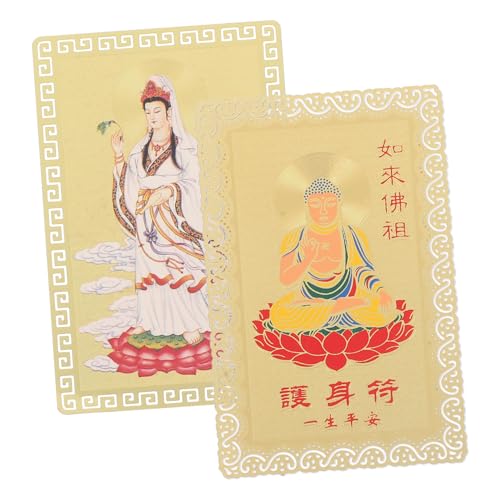 LOORGVEL 2 Stück Teiliges Chinesisches Amulettkarten Dickem Glatte Oberfläche Traditionelle Schutz Segenskarte Langlebig Perfektes Neujahrsgeschenk für Familie und Freunde von LOORGVEL
