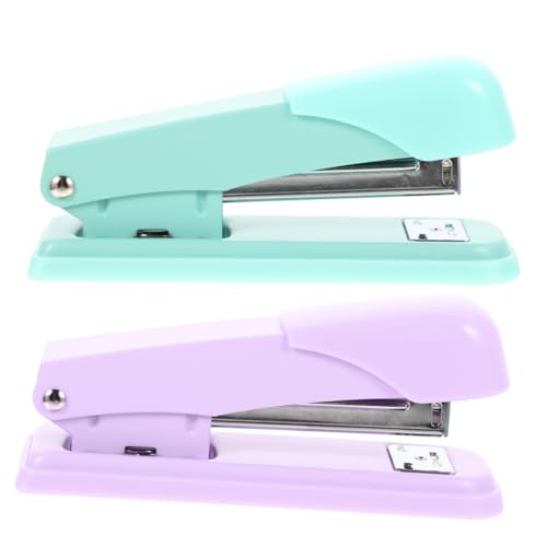 LOORGVEL 2 Stück Teiliges Kompakter Handhefter Multifunktionaler Desktop stapler Leichter Robuster Bürohefter für Schule und Büro Geeignet für Dicke Stapel Einfache Handhabung Tragbar und von LOORGVEL