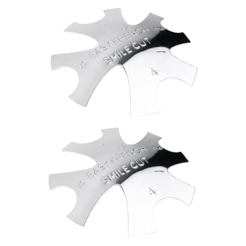 LOORGVEL 2 Stück Teiliges Manicure Stencil aus Rostfreiem Stahl French Nail Art Trimmer für DIY Nagelmodellage Langlebige Gel Schablonen für Professionelle und Private Nagelpflege von LOORGVEL