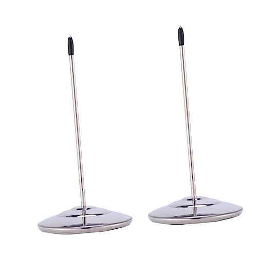 LOORGVEL 2 Stück Teiliges Menühalter mit Geradem Metallstift Robuster Schreibtisch Papierhalter für Quittungen Notizen und Belege Rutschfester Sockel Langlebiger Büro Organizer von LOORGVEL