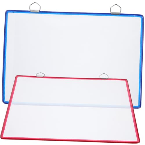 LOORGVEL 2 Stück Teiliges Wand Hänge Organizer Dokumententasche Transparent Robust Reißfest für Büro Schule Zuhause Aktenaufbewahrung Dokumentenhalter Farbig Blau Rot von LOORGVEL