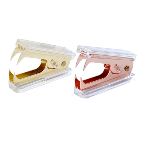 LOORGVEL 2 Stück Transparente Praktische Bürohefter und Heftklammerentferner Langlebiges Kompaktes Design Bequem für Schule Büro Zuhause Zufällige Farben Einfache Zufällige Farbe von LOORGVEL