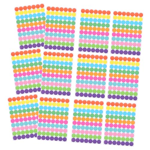 LOORGVEL 20 Blatt Selbstklebende Farbpunkte mit Farben Vielseitige Etiketten zum Markieren Organisieren Sortieren und Klassifizieren für Büro Schule Haushalt Runde Aufkleber von LOORGVEL