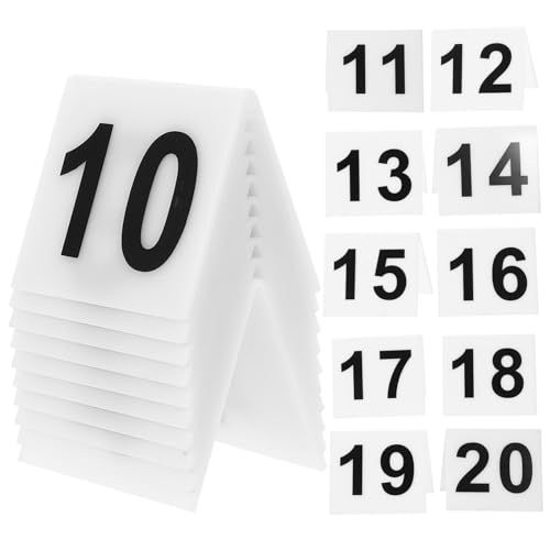 LOORGVEL 20 Stück Teiliges Tischnummernschild Doppelseitige Förmige Nummernmarker Langlebig und Vielseitig für Restaurants Cafés Bars Kompaktes Design mit Weißem Hintergrund und Schwarzer LOORGVEL 20 Stück Teiliges Tischnummernschild Doppelseitige Förmige Nummernmarker Langlebig und Vielseitig für Restaurants Cafés Bars Kompaktes Design mit Weißem Hintergrund und Schwarzer von LOORGVEL