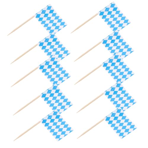 LOORGVEL 200 Stk. Einweg Zahnstocher Flaggen Kariert Dessert Topper Cupcake Muffin Party Snacks Fingerfood Kuchen Dekoration für Geburtstag Feier von LOORGVEL
