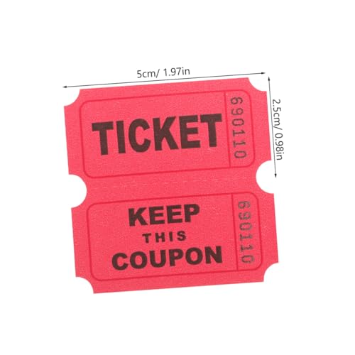 LOORGVEL 200 Stück Rote Raffle Tickets mit Fortlaufender Nummerierung Papierlosungen für Veranstaltungen Partys und Gewinnspiele Kleine Stabile Lose für Einfache Handhabung und Lagerung von LOORGVEL
