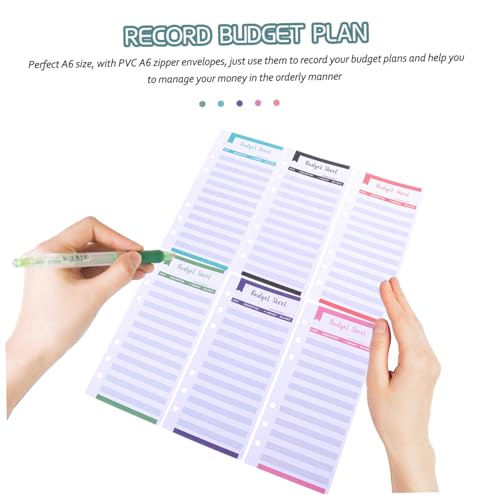LOORGVEL 24 Stück Budget Sheets mit PVC Binder Taschen und Zipper Umschlägen Transparente Einstecktaschen für Monatsplanung Finanzübersicht Geeignet für Ringordner Leicht und Tragbar von LOORGVEL