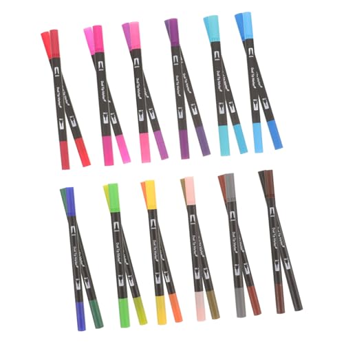LOORGVEL 24 Stück Teiliges Paint Marker Doppelseitig Wasserbasiert mit Weicher Spitze Vielseitig für Malen Zeichnen Basteln Scrapbooking Leichte Kompakte Art Supplies von LOORGVEL