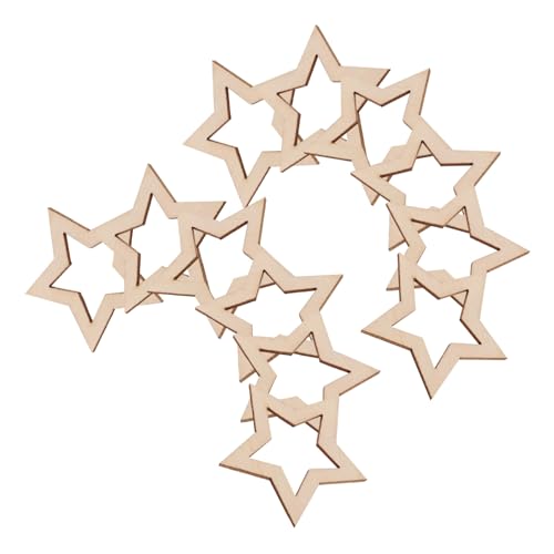 LOORGVEL 25 Stück Teiliges Hohlholz-sterne Naturbelassene Holzsterne zum Bemalen Rustikale Weihnachtsbaum-anhänger Vielseitige Diy-holzornamente für Kreative Bastelprojekte und Festliche von LOORGVEL