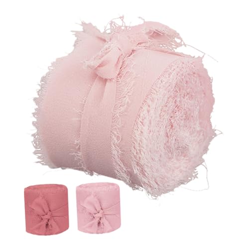 LOORGVEL 3 Rollen Breites Chiffonband Fransen-satinband für Hochzeitseinladungen Brautsträuße DIY Dekorationen Geschenkverpackung Rosa Seidenband für Brautpartys und Eventgestaltung LOORGVEL 3 Rollen Breites Chiffonband Fransen-satinband für Hochzeitseinladungen Brautsträuße DIY Dekorationen Geschenkverpackung Rosa Seidenband für Brautpartys und Eventgestaltung von LOORGVEL