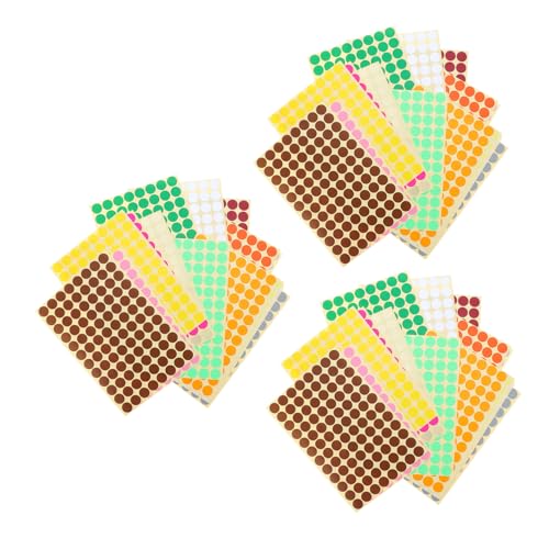 LOORGVEL 3 Sätze Bunte Klebepunkte Aufkleber Runde Selbstklebende Farbige Punktaufkleber für Büro Klassenzimmer und Basteln von LOORGVEL