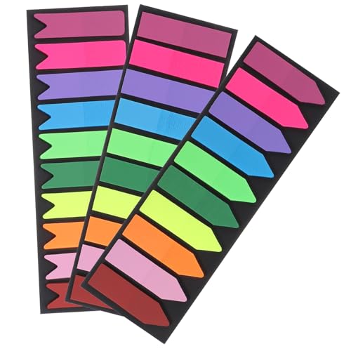 LOORGVEL 3 Sätze Haftnotizen Lesezeichen Streifen Selbstklebend Wasserfest Notiztabs für Bücher Büro Schule Praktische Markierung und Beschriftung von LOORGVEL