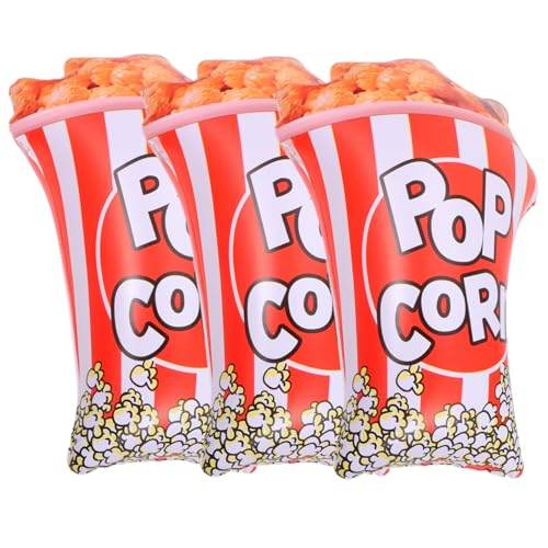 LOORGVEL 3 Stück Teiliges Aufblasbare Popcorn Ballons Partydeko Wiederverwendbar Fotorequisite für Filmabend Strand Party Popcorn Motiv Luftgefüllte Partyballons von LOORGVEL