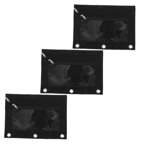 LOORGVEL 3 Stück Teiliges Binder Mäppchen aus Reißfestem Oxford Stifteetui mit Transparentem Sichtfenster Leichtes Dokumenten Stifteetui für Büro Schule und Reisen Schwarz LOORGVEL 3 Stück Teiliges Binder Mäppchen aus Reißfestem Oxford Stifteetui mit Transparentem Sichtfenster Leichtes Dokumenten Stifteetui für Büro Schule und Reisen Schwarz von LOORGVEL