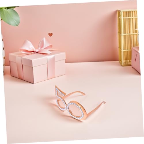 LOORGVEL 3 Stück Teiliges Geburtstag Eyewear in Roségold Lustige Jubiläumsbrillen in Zahlenform für Erwachsene Wiederverwendbare Party Deko und Fotorequisiten zur Feier Besonderer von LOORGVEL