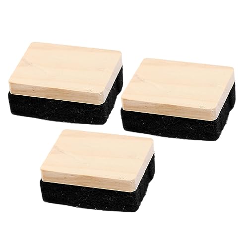 LOORGVEL 3 Stück Teiliges Holz Tafelwischer für Whiteboard und Kreidetafel Leichter Schadstofffreier Radierer für Schule Büro und Zuhause Schonend für Oberfläche Design von LOORGVEL