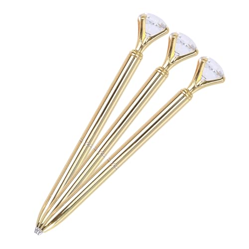 LOORGVEL 3 Stück Teiliges Kugelschreiber mit Großem Diamant Metallischer Kugelschreiber Glatt Schreibend Verschleißfest Goldfarbene Oberfläche für Büro Schule und Geschenkgebrauch LOORGVEL 3 Stück Teiliges Kugelschreiber mit Großem Diamant Metallischer Kugelschreiber Glatt Schreibend Verschleißfest Goldfarbene Oberfläche für Büro Schule und Geschenkgebrauch von LOORGVEL
