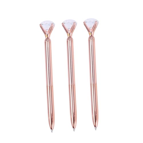 LOORGVEL 3 Stück Teiliges Kugelschreiber mit Großen Diamant Kristallen Metall Roller Pen in Roségold Verschleißfest Glatt Schreibend für Schule Büro und Besondere Anlässe LOORGVEL 3 Stück Teiliges Kugelschreiber mit Großen Diamant Kristallen Metall Roller Pen in Roségold Verschleißfest Glatt Schreibend für Schule Büro und Besondere Anlässe von LOORGVEL