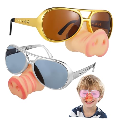 LOORGVEL 3 Stück Teiliges Lustige Kunststoffbrillen für Erwachsene Schweinenasen Spielbrillen Gold Silber und Witzige Partyaccessoires für Halloween Geburtstagsfeiern und Cosplay LOORGVEL 3 Stück Teiliges Lustige Kunststoffbrillen für Erwachsene Schweinenasen Spielbrillen Gold Silber und Witzige Partyaccessoires für Halloween Geburtstagsfeiern und Cosplay von LOORGVEL