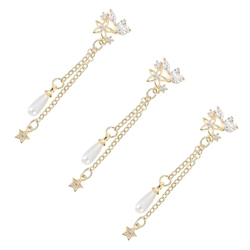 LOORGVEL 3 Stück Teiliges Set Nagel Charm mit und Perlen Anhänger Goldene Kette mit Schleifen Glänzende Maniküre Dekoration für Kreative Nagelkunst und DIY Designs LOORGVEL 3 Stück Teiliges Set Nagel Charm mit und Perlen Anhänger Goldene Kette mit Schleifen Glänzende Maniküre Dekoration für Kreative Nagelkunst und DIY Designs von LOORGVEL