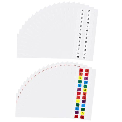 LOORGVEL 30 Blatt Bunte Alphabetische Index tabs Selbstklebend Wasserfeste Seitenmarker für Notizbücher Praktische Buchstaben Registeretiketten Farbige Weiße Klebepunkte für Büro und LOORGVEL 30 Blatt Bunte Alphabetische Index tabs Selbstklebend Wasserfeste Seitenmarker für Notizbücher Praktische Buchstaben Registeretiketten Farbige Weiße Klebepunkte für Büro und von LOORGVEL