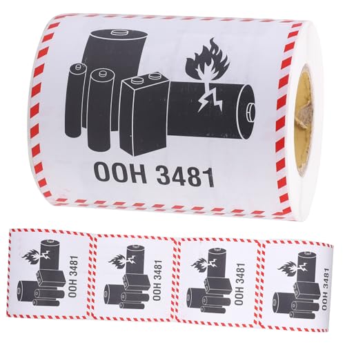 LOORGVEL 300 Stück Lithium Batterie Versandetiketten Selbstklebende Warnaufkleber Lithium ionen Akku Transport Gefahrgut Sicherheitskennzeichnung Leicht Anbringbar von LOORGVEL