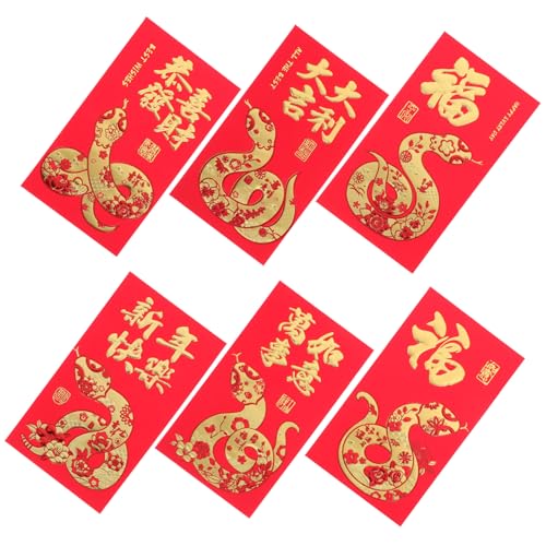 LOORGVEL 36 Stück Teiliges Schlangenjahr Rote Umschläge Traditionelle Lunar Year Packets Aus Robustem Papier Großes Fassungsvermögen Für Bargeld Schmuck Und LOORGVEL 36 Stück Teiliges Schlangenjahr Rote Umschläge Traditionelle Lunar Year Packets Aus Robustem Papier Großes Fassungsvermögen Für Bargeld Schmuck Und von LOORGVEL