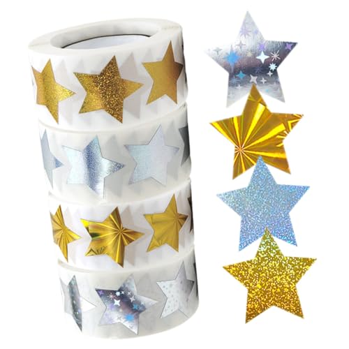 LOORGVEL 4 Rollen Selbstklebende Glänzende Sternaufkleber für Kindergarten Belohnungssticker Abziehbar Vielseitig Einsetzbar für Schule Party Bastelarbeiten Lehrer und Eltern LOORGVEL 4 Rollen Selbstklebende Glänzende Sternaufkleber für Kindergarten Belohnungssticker Abziehbar Vielseitig Einsetzbar für Schule Party Bastelarbeiten Lehrer und Eltern von LOORGVEL