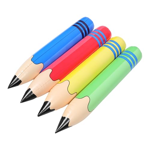 LOORGVEL 4 Stück Aufblasbare Riesenbleistifte aus Robustem PVC Realistische Schuldeko und Vielseitige Party Klassenzimmer-dekoration für Kreative und Schulveranstaltungen von LOORGVEL