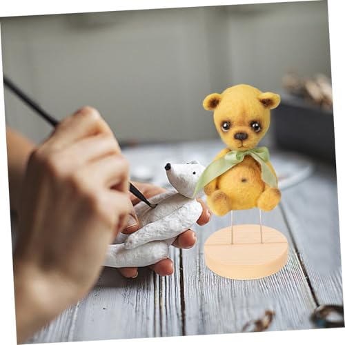 LOORGVEL 4 Stück Holzsockel Puppenständer für Filz Häkelpuppen Vielseitiger DIY Display Halter Stabiles Puppenzubehör zur Aufbewahrung und Dekorativen Präsentation von LOORGVEL