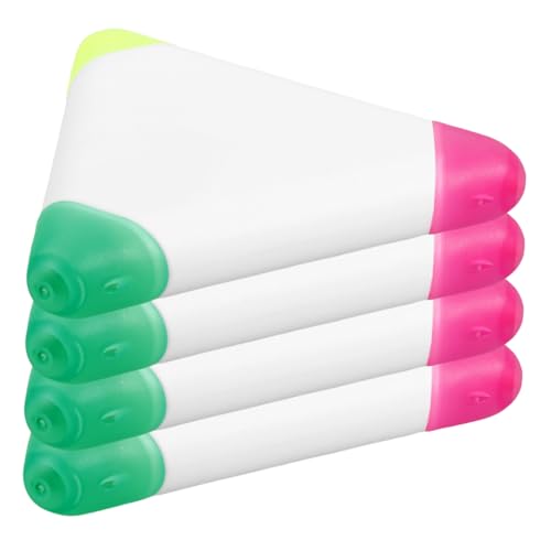 LOORGVEL 4 Stück Kreative Dreieckige Fluoreszenz Textmarker Feine Spitze Auslaufsichere Kunststoffstifte Book Marker und Study Highlighter für Schule und Büro von LOORGVEL