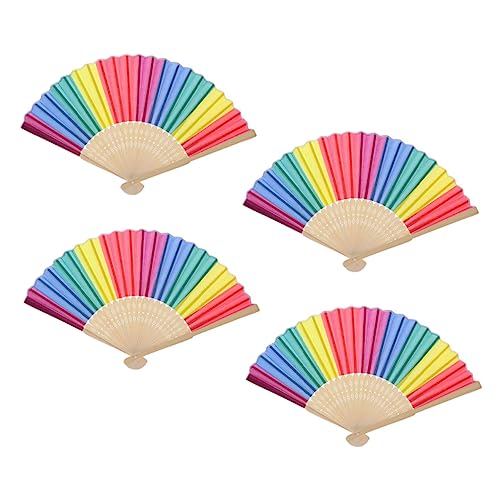 LOORGVEL 4 Stück Teiliges Fächer Tragbare Stilvolle Bunte Faltfächer Multifunktionale Tanz und Foto Requisiten für Praktisch und Robust LOORGVEL 4 Stück Teiliges Fächer Tragbare Stilvolle Bunte Faltfächer Multifunktionale Tanz und Foto Requisiten für Praktisch und Robust von LOORGVEL
