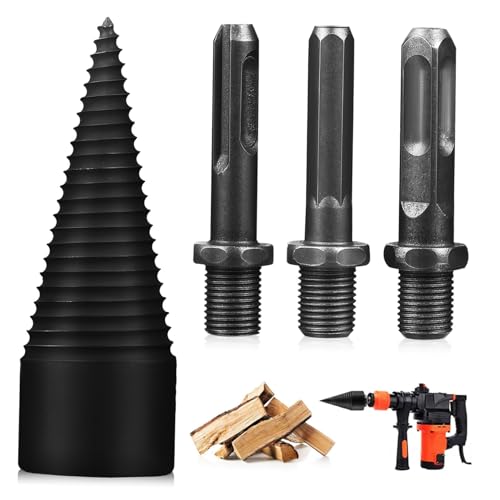 LOORGVEL 4 Stück Teiliges Holzspalter bohrer Hartstahl mit Adapterstangen Schnelle Holzspaltung durch Spezielles Rillen design Kompatibel für Brennholzspalter und Bohrmaschinen für LOORGVEL 4 Stück Teiliges Holzspalter bohrer Hartstahl mit Adapterstangen Schnelle Holzspaltung durch Spezielles Rillen design Kompatibel für Brennholzspalter und Bohrmaschinen für von LOORGVEL