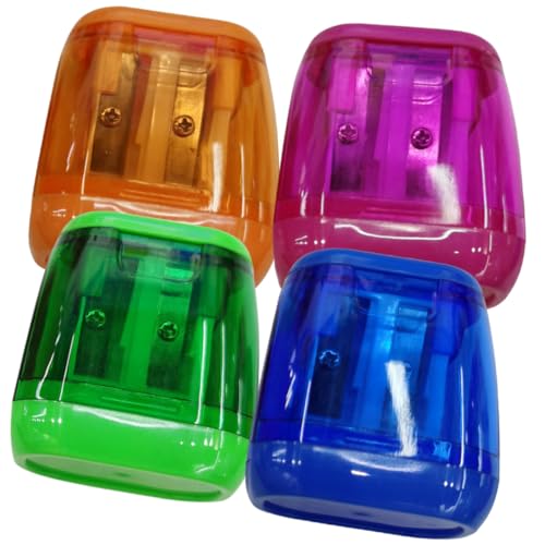 LOORGVEL 4 Stück Teiliges Manueller Doppel Buntstiftspitzer für Praktischer Transparenter Anspitzer in Grün Blau und Orange für Schule und Büro LOORGVEL 4 Stück Teiliges Manueller Doppel Buntstiftspitzer für Praktischer Transparenter Anspitzer in Grün Blau und Orange für Schule und Büro von LOORGVEL